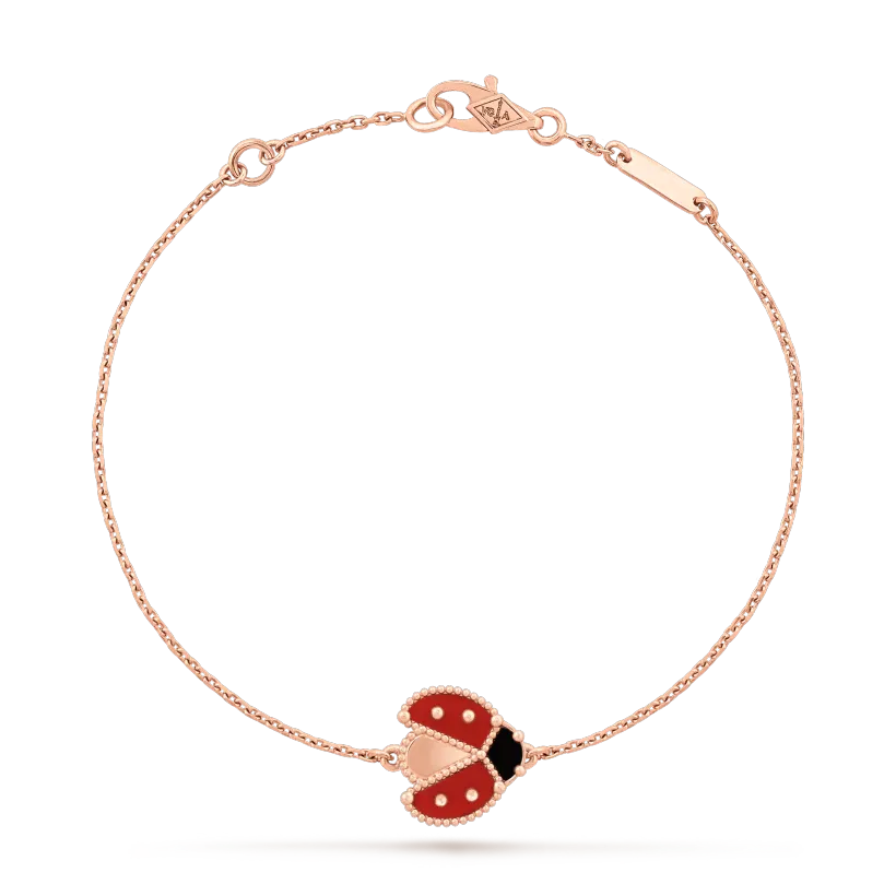 【Vancleef & Arpels】 ラッキー スプリング ブレスレット、オープンウィング レディバグ