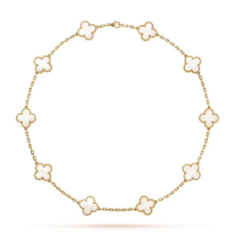 【Vancleef &amp; Arpels】 ヴィンテージ アルハンブラ ネックレス、10モチーフ