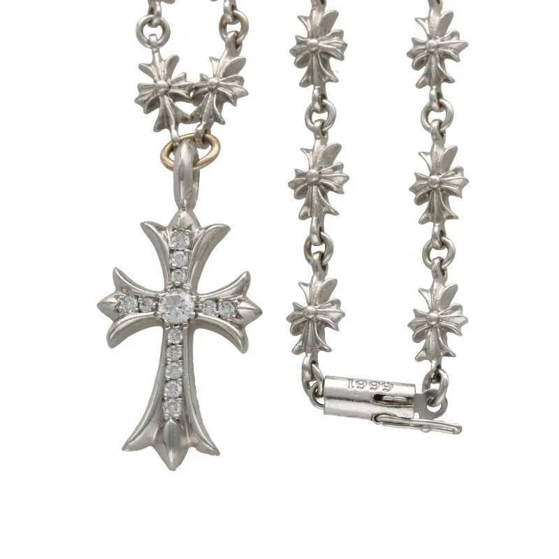 クロムハーツ/Chrome Hearts　 サイズ:18inch 【18KWG TNY CRSF CH PLS18/タイニーファットクロス】