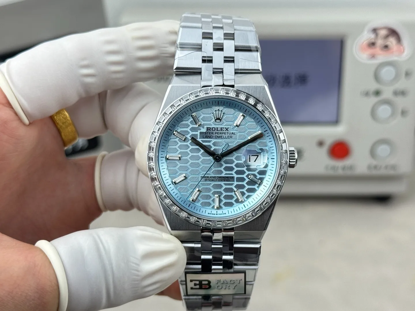 2025新作モデル ランドドゥエラー オイスター、40 mm、プラチナ、ダイヤモンド 127386TBR-0001