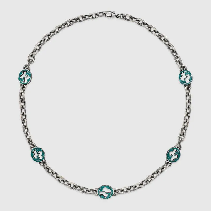 GUCCI エナメル インターロッキングG ネックレス