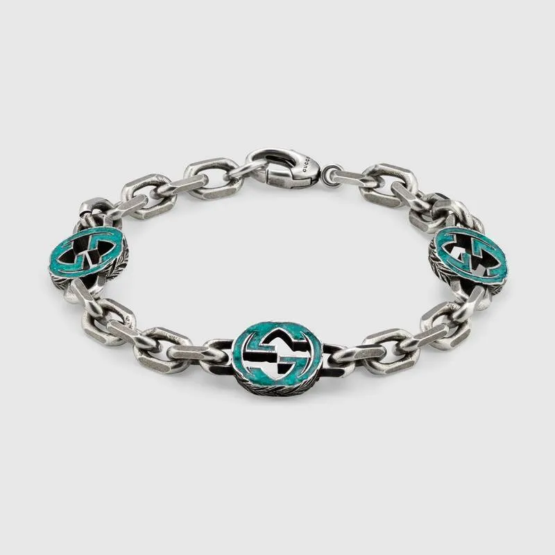 GUCCI エナメル インターロッキングG ブレスレット