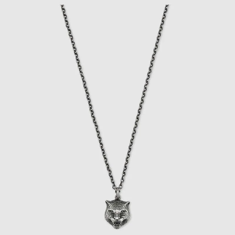 GUCCI タイガーヘッドシルバーネックレス