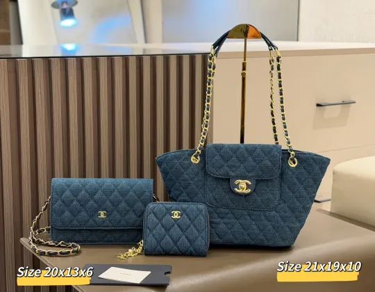 「シャネル」CHANEL デニム チェーントートバッグ＋ウォレットチェーン＋コインケース 3 点セット 限定セール 大人気販売中