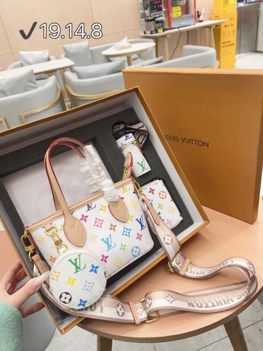 「ルイ・ヴィトン」Louis Vuitton マルチカラーミニトートバッグ+小銭入れ+ポーチ+チャーム ギフトセット 限定セール 大人気販売中