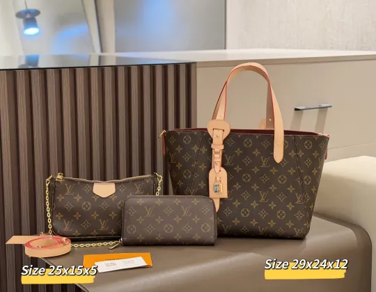 「ルイ・ヴィトン」LOUIS VUITTON モノグラム トートバッグ+チェーン付きポーチ+長財布 3 点セット 限定セール 大人気販売中