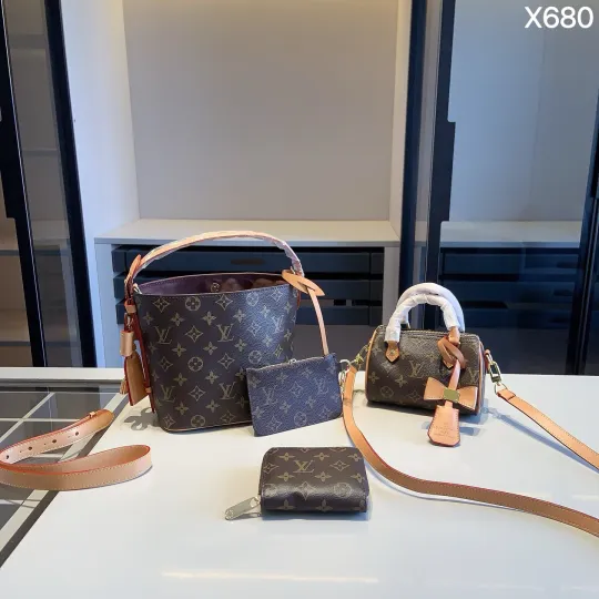 「ルイ・ヴィトン」LOUIS VUITTON モノグラム バケットバッグ+ミニスピーディ+ポーチ+コインケース 4 点セット 限定セール 大人気販売中