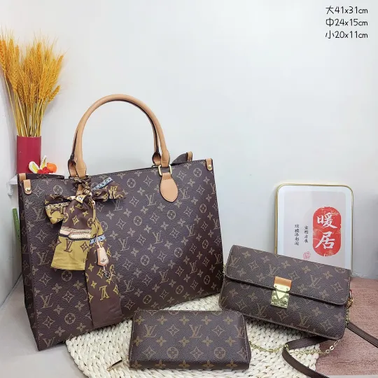 「ルイ・ヴィトン」Louis Vuitton 3 点セット トートバッグ+チェーン付きポシェットメティス+財布