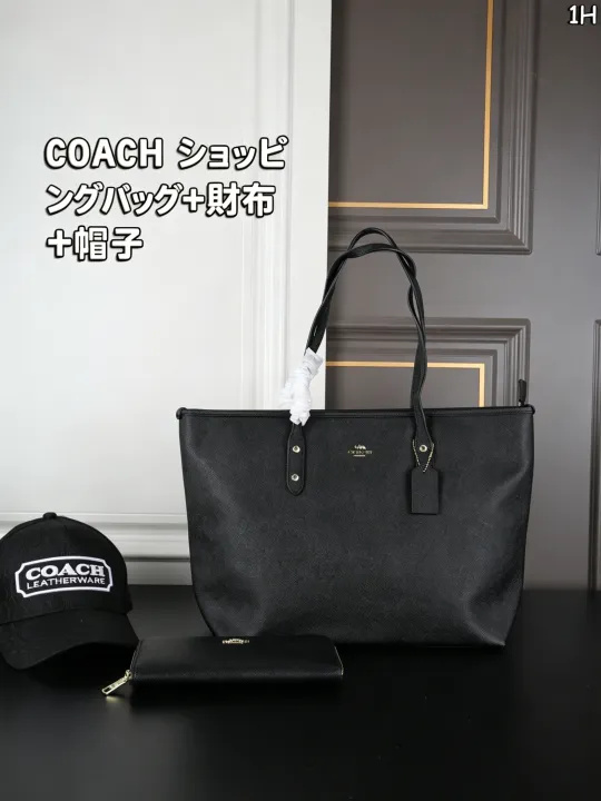 【大人気ブラック】コーチ トートバッグ + 長財布 + キャップ 3 点セット 主文案